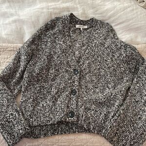 Frame black and white button down sweater. Worn once.
